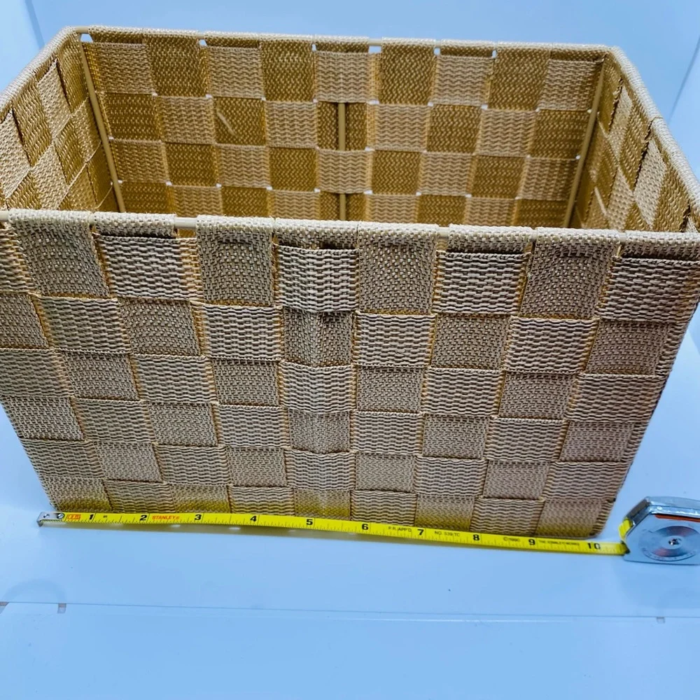 NWOT Fabric Basket Beige Holds Everything. 10”L x 6.5”H x6” W